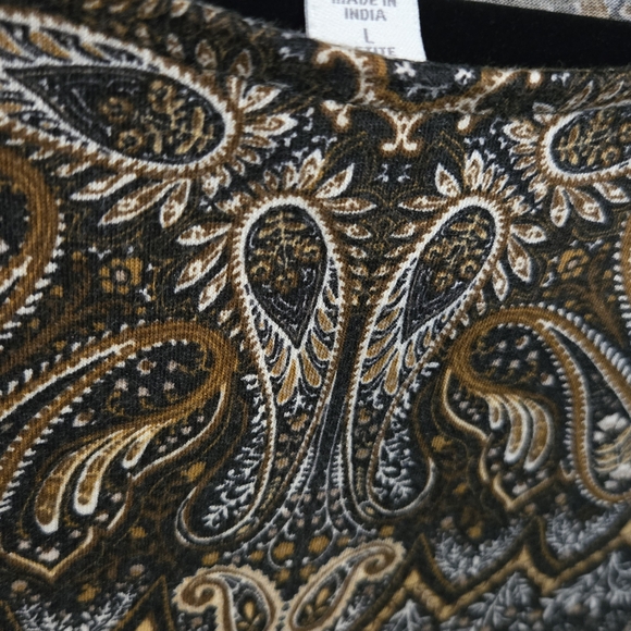 J. Jill Black and‎ Brown Paisley 3/4 Sleeve Tunic Blouse - Picture 4 of 8